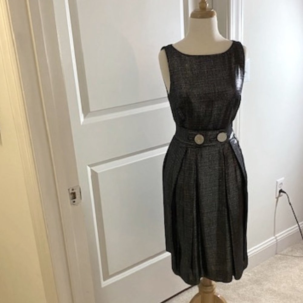 Silver Black Metallic Per Se Dress